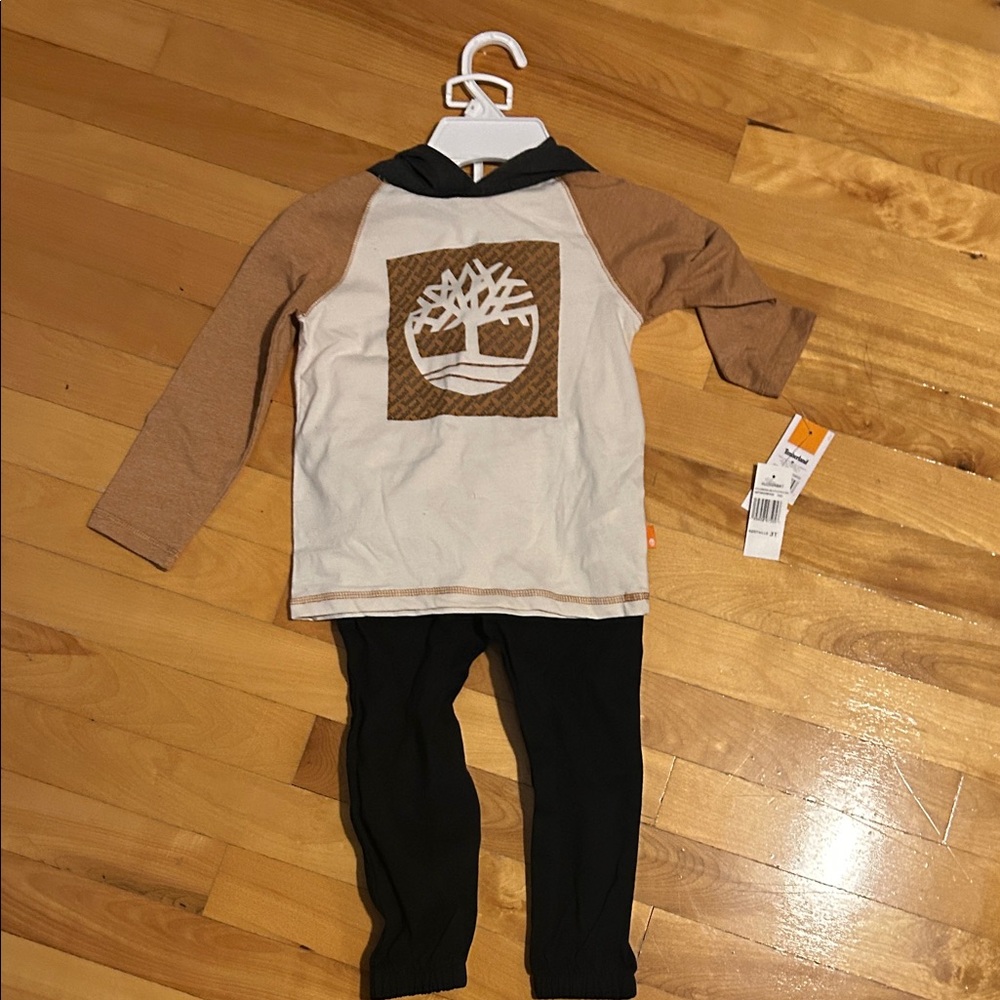 Timberland Tan and Black Kids' Outfit